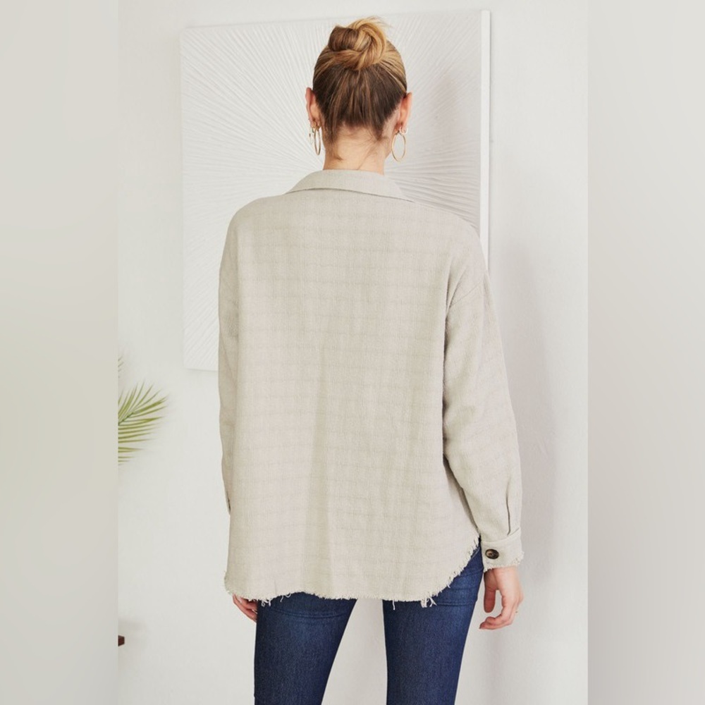 (OL2633) NEW WOMEN RAW EDGE JACKET - Picture 3 of 4